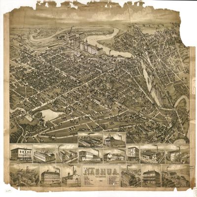 18" x 24" 1883 Map of Nashua New Hampshire