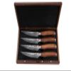 Route83 Signature The Bone Set of 4 Handmade Hammered Damascus Stainless Steel American Walnut Wood Handles view 3