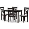Baxton Studio Rosie 5 Piece Dining Set in Brown and Grey view 1