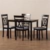 Baxton Studio Rosie 5 Piece Dining Set in Brown and Grey view 3