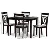 Baxton Studio Rosie 5 Piece Dining Set in Brown and Grey view 4