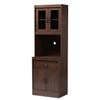 Baxton Studio Laurana Modern and Contemporary Dark Walnut Finished Kitchen Cabinet and Hutch view 1