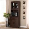 Baxton Studio Laurana Modern and Contemporary Dark Walnut Finished Kitchen Cabinet and Hutch view 2