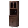 Baxton Studio Laurana Modern and Contemporary Dark Walnut Finished Kitchen Cabinet and Hutch view 3