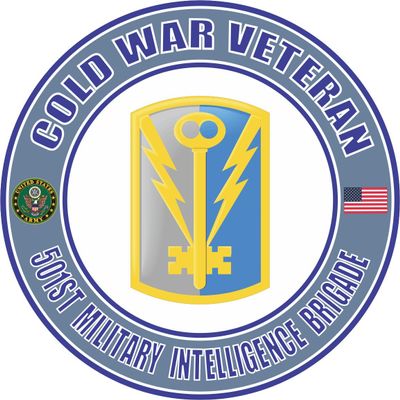 Magnet U.S. Army Cold War 501st Military Intelligence Brigade Veteran Vinyl Magnet Car Fridge Locker Metal Decal 3.8"