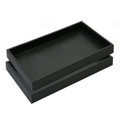 2 Piece 1-Inch Deep Full Size Black Plastic Stackable Jewelry Tray 14 3/4" x 8 1/4" x 1"H