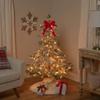 Real Touch Pre-Lit Flocked Whistler Noble Fir Artificial Christmas Tree - 4.5' - Clear Lights view 3