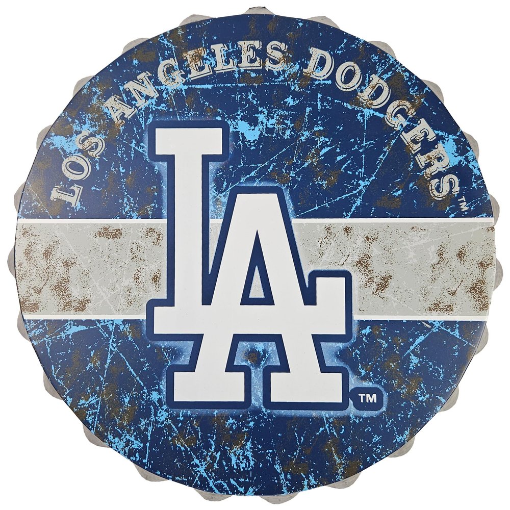 FOCO Los Angeles Dodgers Metal Distressed Bottlecap Sign