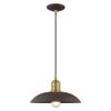 Livex Lighting 41193-07 Metal Shade - 12.5" One Light Mini Pendant, Bronze Finish with Bronze Metal Shade view 1