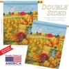 Pumpkin Patch House Flag Falltime Harvest Autumn Scarecrow Pumkins Sunflower Leaves Season Autumntime Gathering Small Decorative Gift Yard Banner Double-Sided Made In USA 28 X 40 view 3