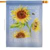Summer Sunflower House Flag Garden Floral Tulip Rose Orchid Lilies Season Springtime Flower Wreath Small Decorative Gift Yard Banner Double-Sided Made In USA 28 X 40 view 1
