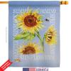 Summer Sunflower House Flag Garden Floral Tulip Rose Orchid Lilies Season Springtime Flower Wreath Small Decorative Gift Yard Banner Double-Sided Made In USA 28 X 40 view 2