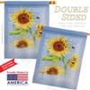 Summer Sunflower House Flag Garden Floral Tulip Rose Orchid Lilies Season Springtime Flower Wreath Small Decorative Gift Yard Banner Double-Sided Made In USA 28 X 40 view 3