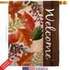 Autumn Leaves House Flag Falltime Harvest Scarecrow Pumkins Sunflower Season Autumntime Gathering Small Decorative Gift Yard Banner Double-Sided Made In USA 28 X 40 view 2