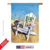 Beachside Happy Hour House Flag Beverages Party Drinks Celebrate Fun Summer Beach Tropical Small Decorative Gift Yard Banner Double-Sided Made In USA 28 X 40 view 2