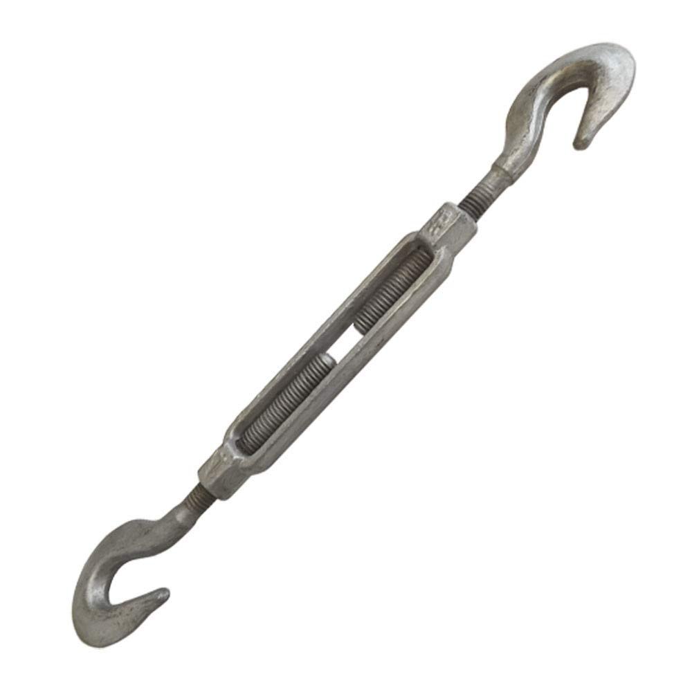 MH GLOBAL 1/2 Inch x 9 Inch Hook Hook Turnbuckle Galvanized Drop Forged Steel Marine Boat