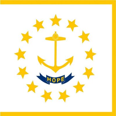 4" Rhode Island flag. MAGNET Vinyl Car Fridge Sticks to any Metal Surface