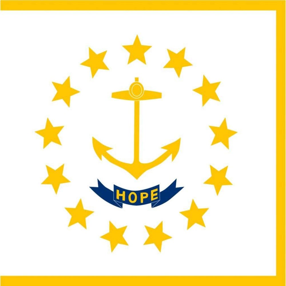 4" Rhode Island flag. MAGNET Vinyl Car Fridge Sticks to any Metal Surface