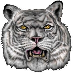 18" white tiger r MAGNET Vinyl Car Fridge Sticks to any Metal Surface