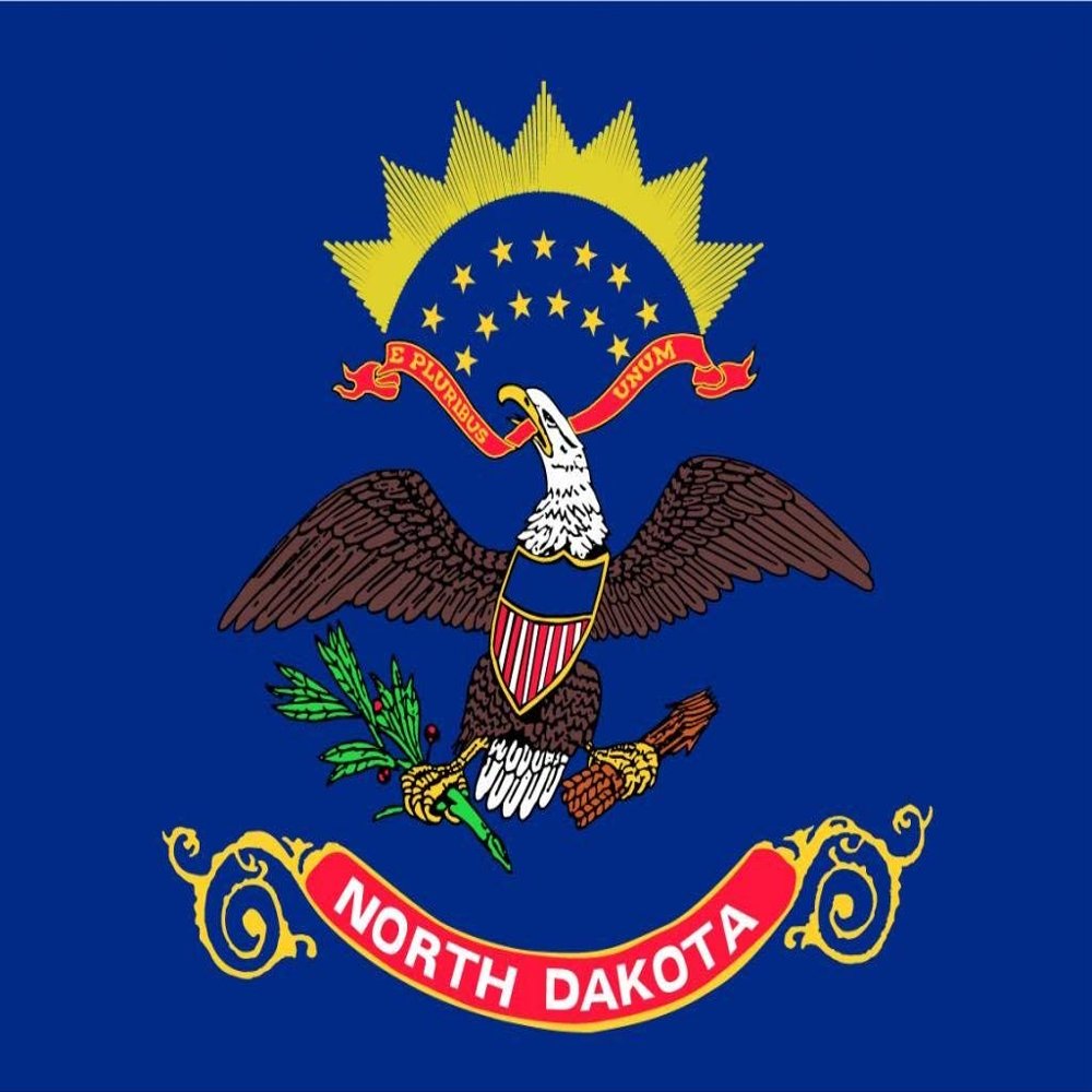8" North Dakota flag. MAGNET Vinyl Car Fridge Sticks to any Metal Surface
