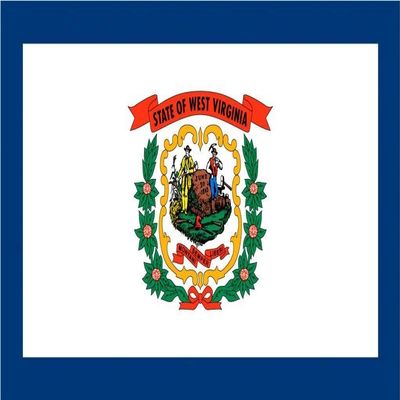 18" West Virginia flag. MAGNET Vinyl Car Fridge Sticks to any Metal Surface