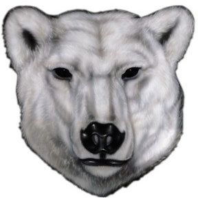 18" polar bear head r MAGNET Vinyl Car Fridge Sticks to any Metal Surface