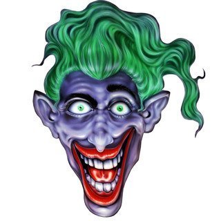 18" smiling joker face green hair r MAGNET Vinyl Car Fridge Sticks to any Metal Surface