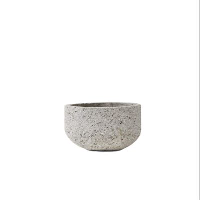 Serene Spaces Living Natural Pumice Pot Vase, Textured Lava Rock Vase for Flowers, Plants - Living Rooms, Kitchens, Bedrooms, Office, Weddings, Events - 5" Diameter & 4.5" Tall, Single