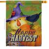 Happy Harvest Scarecrow House Flag Falltime Autumn Pumkins Sunflower Leaves Season Autumntime Gathering Small Decorative Gift Yard Banner Double-Sided Made In USA 28 X 40 view 1