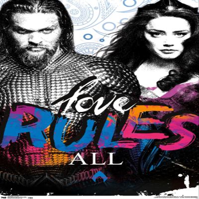 Trends International DC Comics Movie - Aquaman - Love Rules Wall Poster, 22.375" x 34", Premium Unframed Version