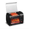Elite Gourmet EHD-051B Hot Dog Toaster Oven, 30-Min Timer, Stainless Steel Heat Rollers Bake & Crumb Tray, World Series Baseball, 4 Bun Capacity, Black view 1