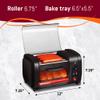 Elite Gourmet EHD-051B Hot Dog Toaster Oven, 30-Min Timer, Stainless Steel Heat Rollers Bake & Crumb Tray, World Series Baseball, 4 Bun Capacity, Black view 4