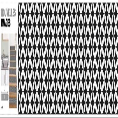 Draeger Paris - Strisce adesive per piastrelle o Scale, ideali per cucina, credenza, gradini, 3 strisce, dimensioni: 98 x 19,5 cm, Black and White Rosettes Design