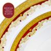 Laura Stein Designer Dinnerware Set | 32 Disposable Plastic Party Bowls | White Wedding Bowl with Burgundy Rim & Gold Accents | Set Includes 16 x 12 oz Soup Bowls + 16 x 5 oz Dessert Bowls | Vintage view 4