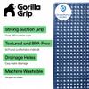 GORILLA GRIP Patented Bath Tub Shower Mat, Machine Washable Bathtub Floor Liner Mats, Suction Cups and Drain Holes to Keep Tubs Clean, Soft on Feet, Bathroom Essentials, 35x16 Inch, Clear Navy view 2
