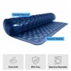 GORILLA GRIP Patented Bath Tub Shower Mat, Machine Washable Bathtub Floor Liner Mats, Suction Cups and Drain Holes to Keep Tubs Clean, Soft on Feet, Bathroom Essentials, 35x16 Inch, Clear Navy view 4