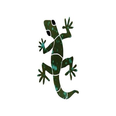 Small Gecko Ceramic Swimming Pool Mosaic (6", Green)