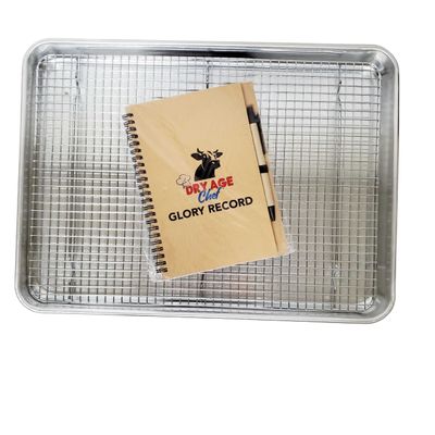 Large Beef Rack, Dry Aging Pan, and Glory Record Book by Dry Age Chef - Perfect for Dry Aging Steak at Home!