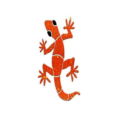 Small Gecko Ceramic Swimming Pool Mosaic (6", Red)