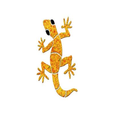 Small Gecko Ceramic Swimming Pool Mosaic (6", Yellow)