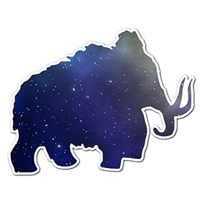 Mastodon Wooly Mammoth Silhoutte - Vinyl Decal Sticker - 4.75" x 3.75" - Galaxy