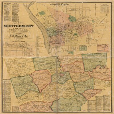16" x 24" 1877 Map of Montgomery County Tennessee