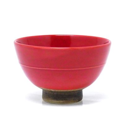 Mino Ware K131046 Rice Bowl, Ichirin Ring, Red