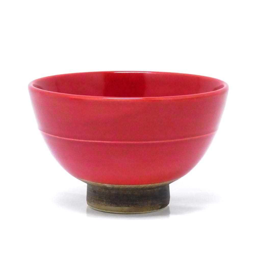 Mino Ware K131046 Rice Bowl, Ichirin Ring, Red