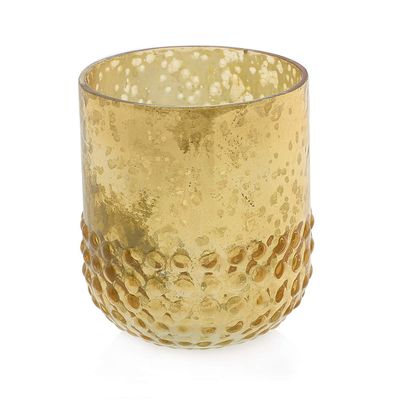 Accent Decor Mercury Glass Votive Candle Holder, Hobnail Vase, 3in, Gold, 6 Pk