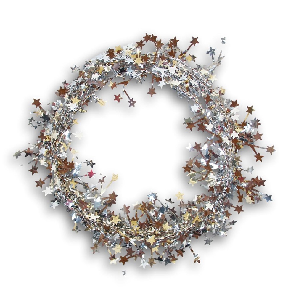 Darice Foil Star Garland: Silver, 9'