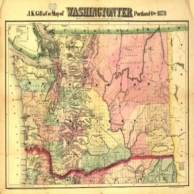 18" x 24" 1878 J.K. Gill & Company Map of Washingtonter