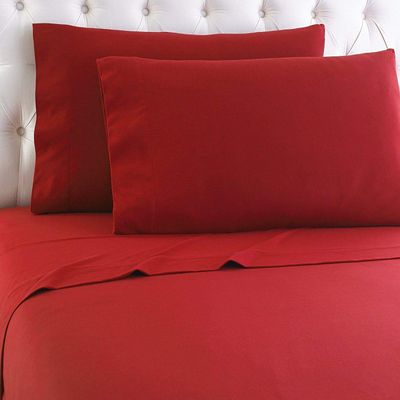Empire Home Egyptian Collection 100% Cotton Flannel Sheet Set (Red, Full Size)