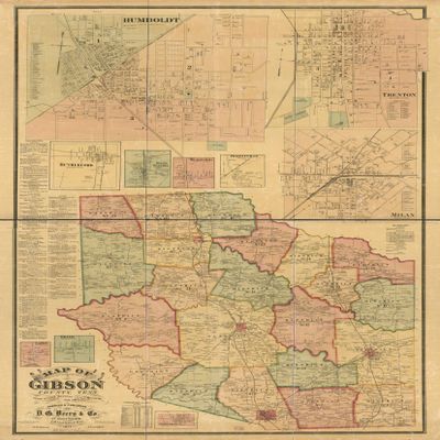 16" x 24" 1877 Map of Gibson County Tennessee