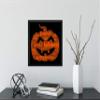 Framed Halloween Pumpkin Typography by Brandi Fitzgerald Graphic Art Print (18x18) view 2